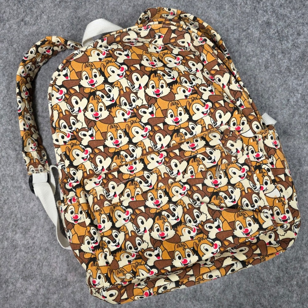 Chip & Dale Rescue Rangers Backpack Character All Over Print Canvas Bag 16" RARE